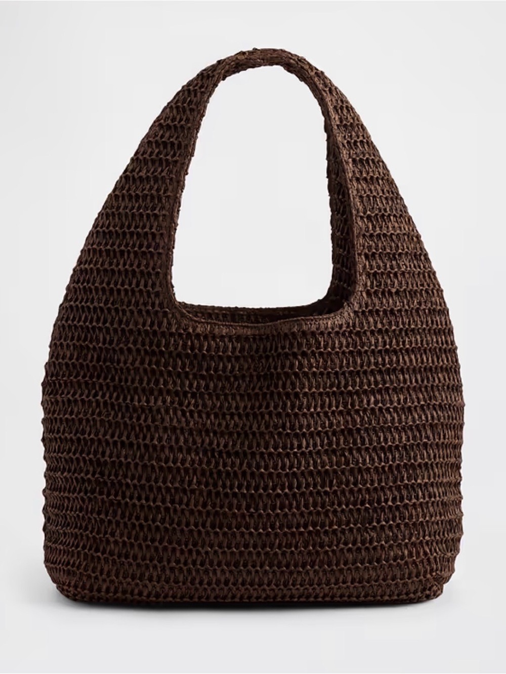Gap Straw Tote Bag Purse Shoulder Bag Espresso Brown NWOT Vacation Summer BoHo